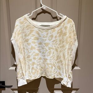Free People Movement Cream Leopard Print Women's Top